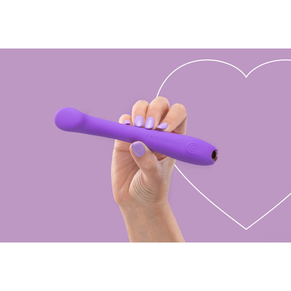 Elegancki silikonowy wibrator do stymulacji puntku G: Fioletowa Radosna Różdżka 17,5cm