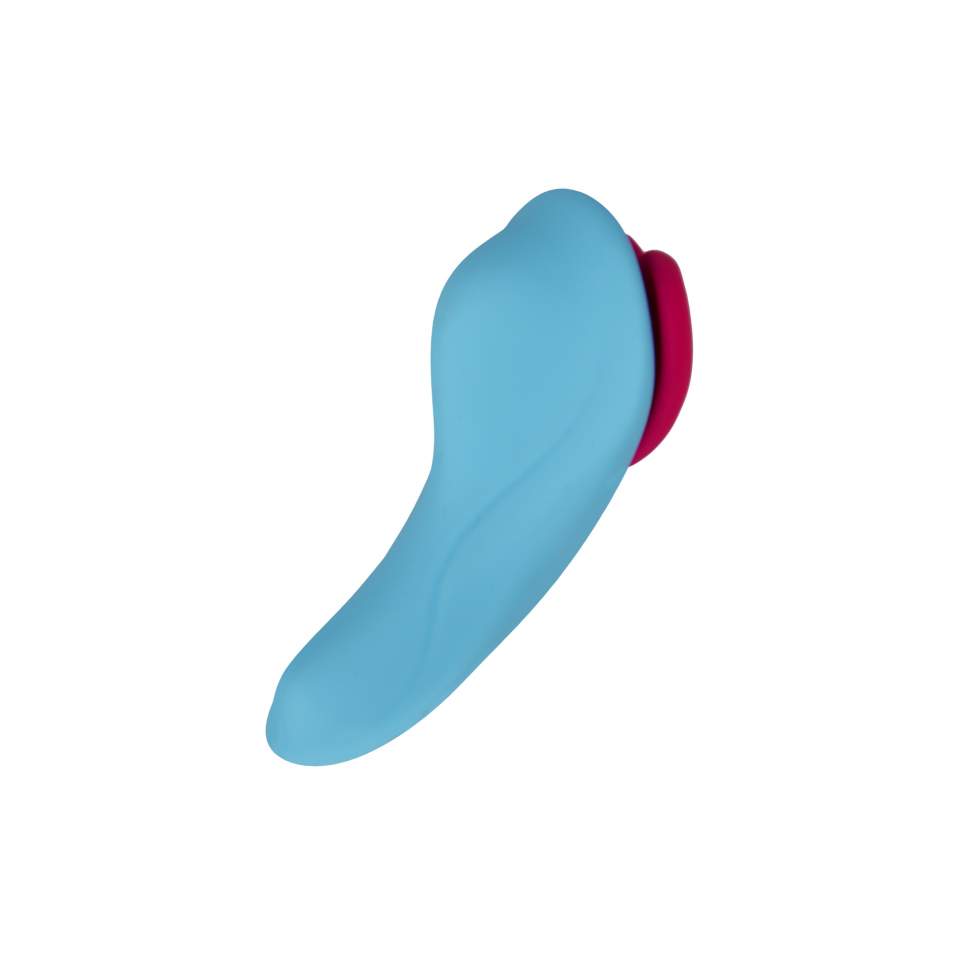 Oryginalny, mały silikonowy masażer z pilotem, 9 funcji wibracji: SERCE KLEJNOTU z kolorze niebieskim