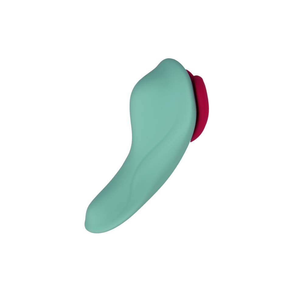 Oryginalny, mały silikonowy masażer z pilotem, 9 funcji wibracji: SERCE KLEJNOTU z kolorze zielonym