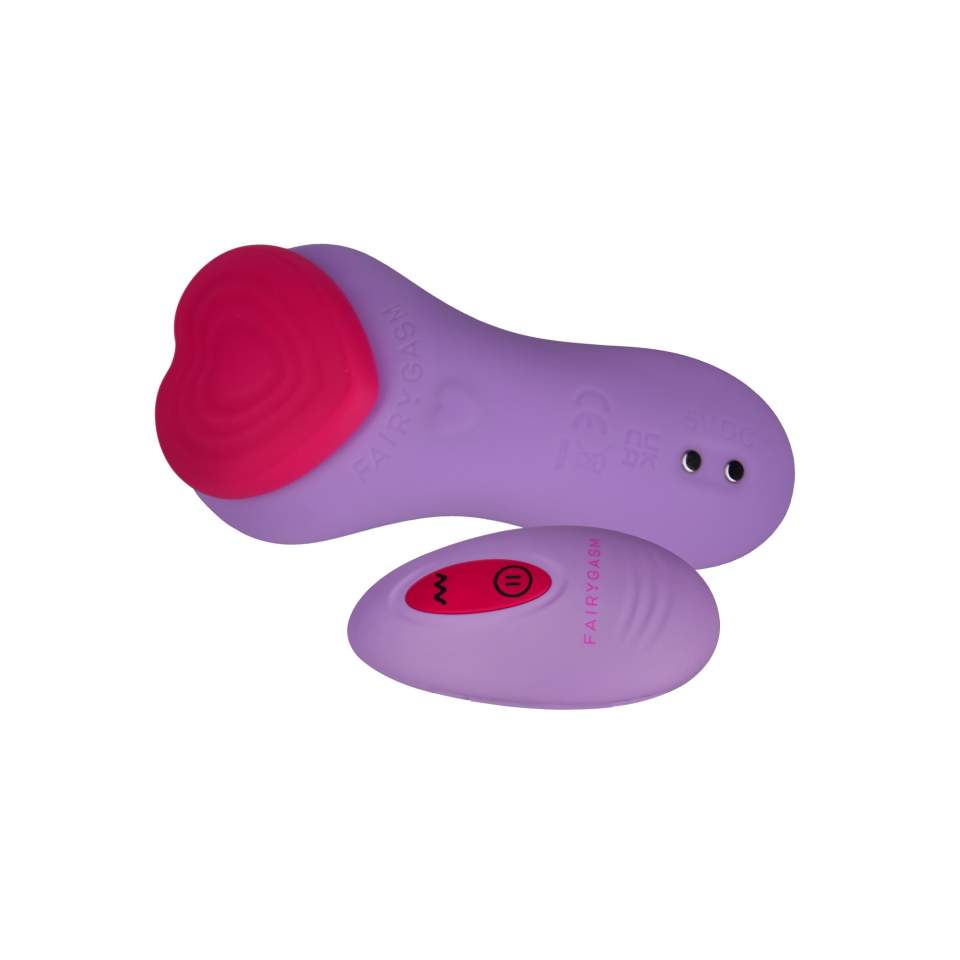 Oryginalny, mały silikonowy masażer z pilotem, 9 funcji wibracji: SERCE KLEJNOTU z kolorze fioletowym