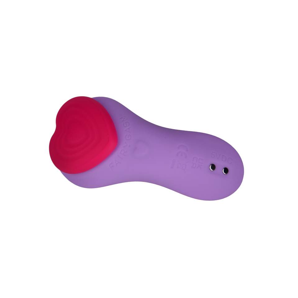 Oryginalny, mały silikonowy masażer z pilotem, 9 funcji wibracji: SERCE KLEJNOTU z kolorze fioletowym
