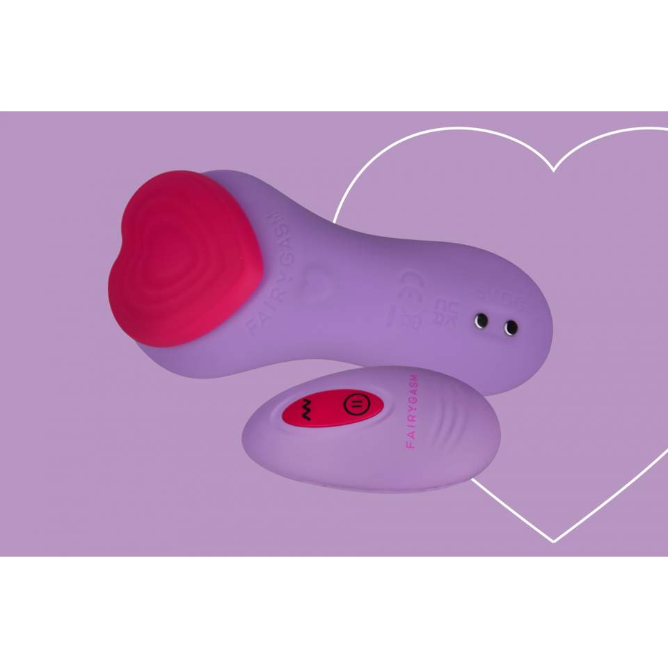 Oryginalny, mały silikonowy masażer z pilotem, 9 funcji wibracji: SERCE KLEJNOTU z kolorze fioletowym