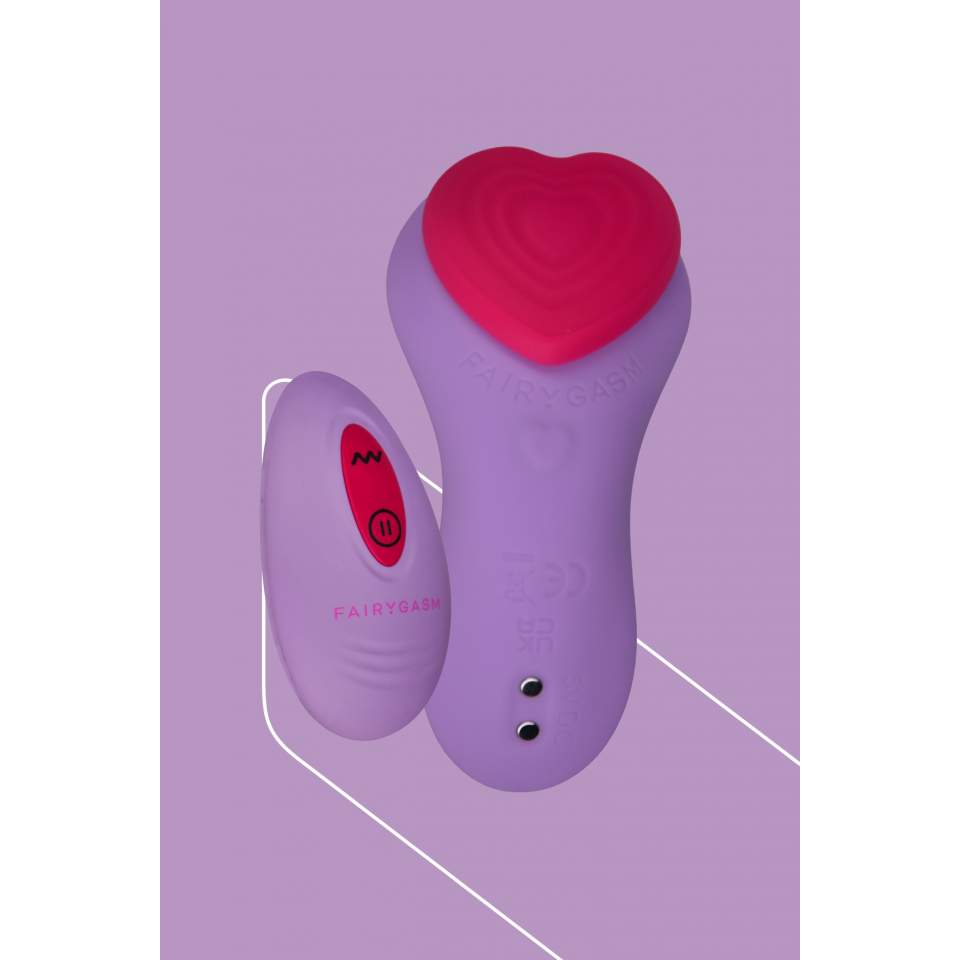 Oryginalny, mały silikonowy masażer z pilotem, 9 funcji wibracji: SERCE KLEJNOTU z kolorze fioletowym