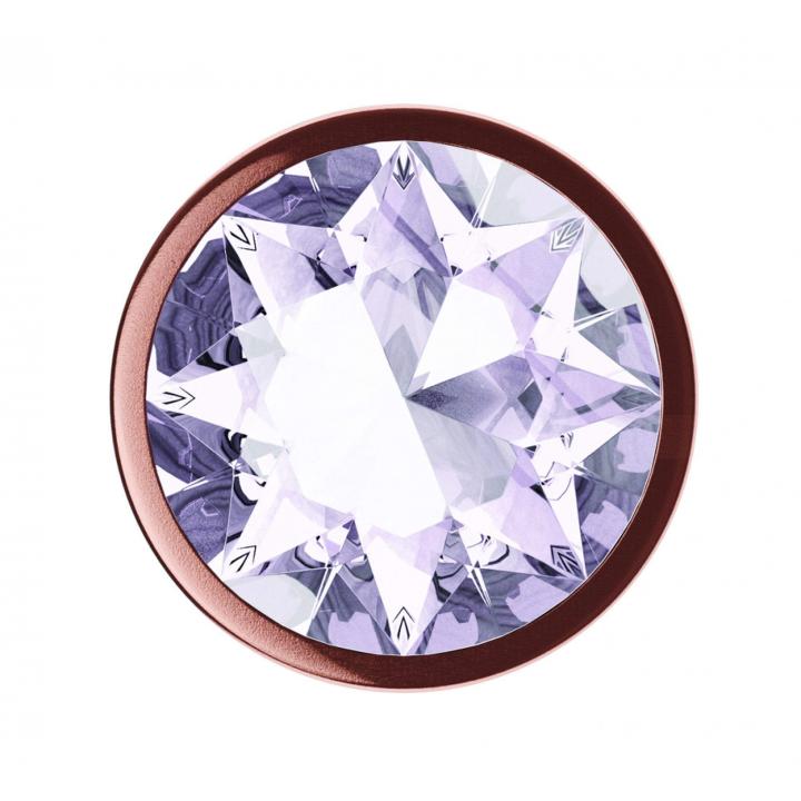 Korek analny w kolorze różowego złota z diamencikiem srebrnym- rozmiar L