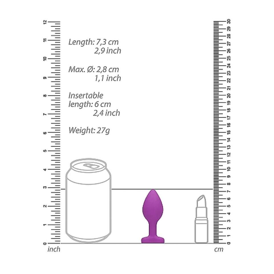 Silikonowy fioletowy korek z diamencikiem w kształcie serduszka dla początkujących