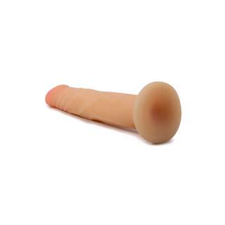Klasyczne cieliste dildo bez wibracji na przyssawce - 19CM