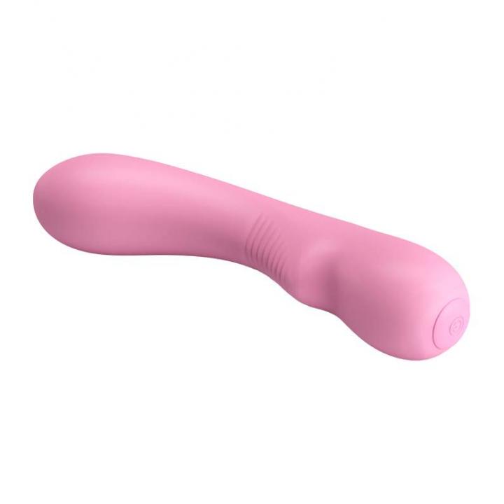 Różowy silikonowy wibrator klasyczny ładowany przez USB – 19 cm
