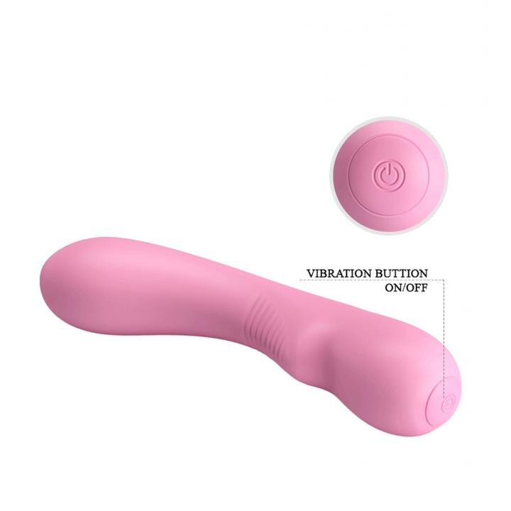 Różowy silikonowy wibrator klasyczny ładowany przez USB – 19 cm
