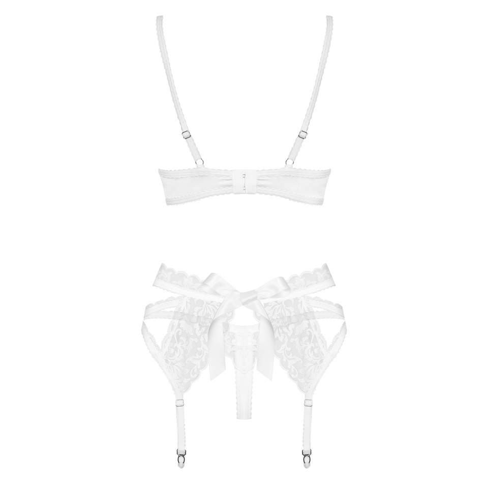 Biały komplet Obsessive 871-SEG-2, 3-częściowy