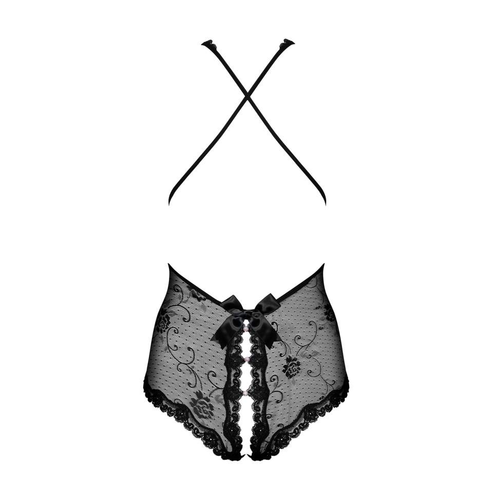 Finezyjne czarne Body Obsessive Fiorenta