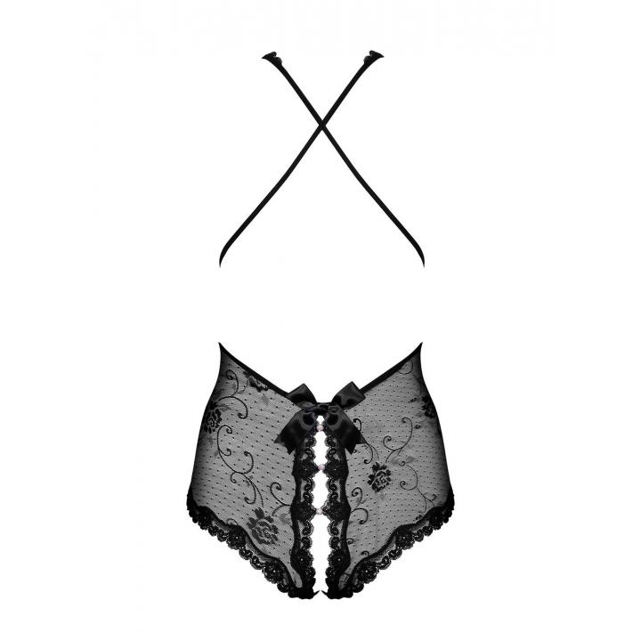 Finezyjne czarne Body Obsessive Fiorenta