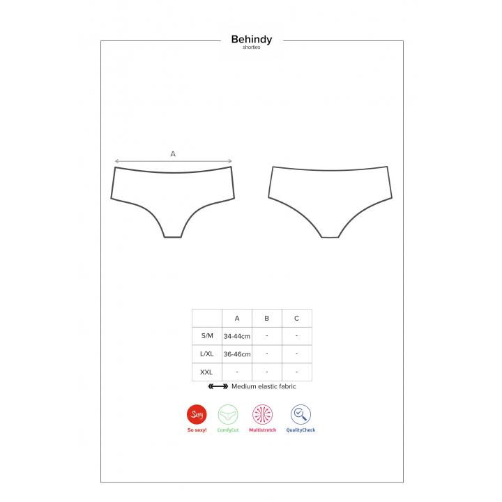 Czarne szorty Obsessive Behindy z transparentnej koronki