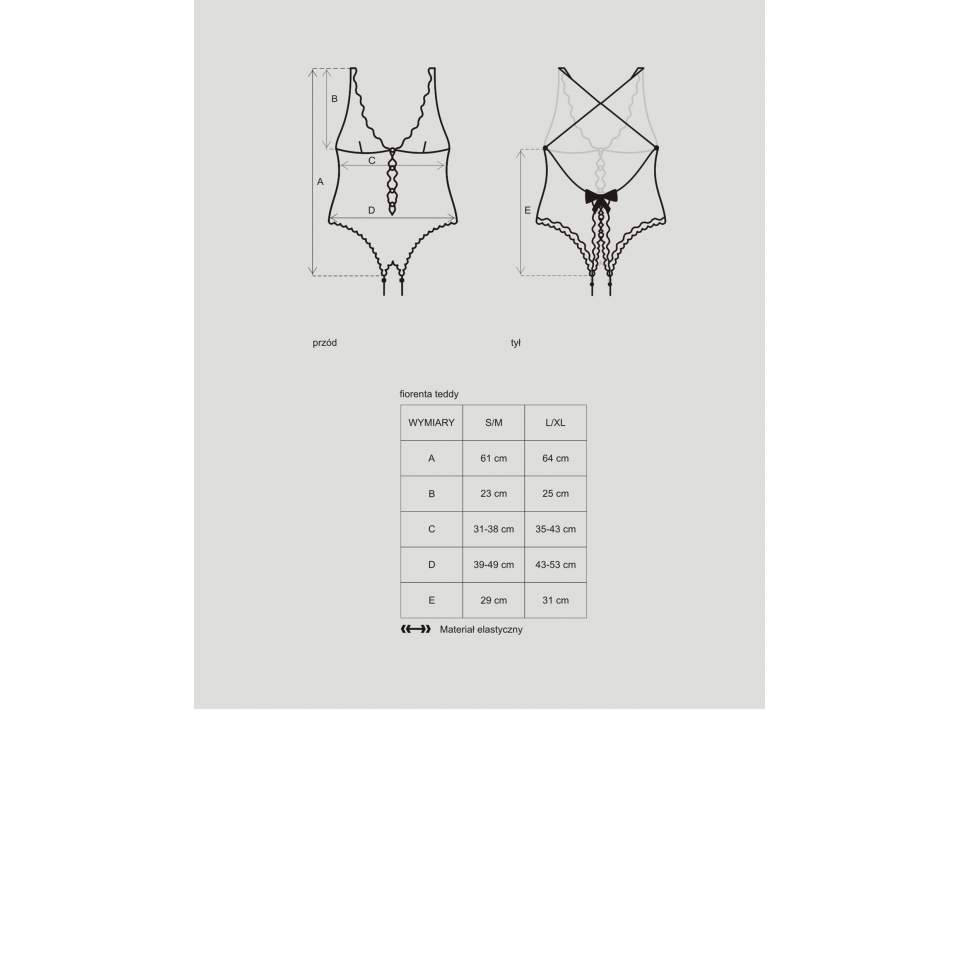 Finezyjne czarne Body Obsessive Fiorenta