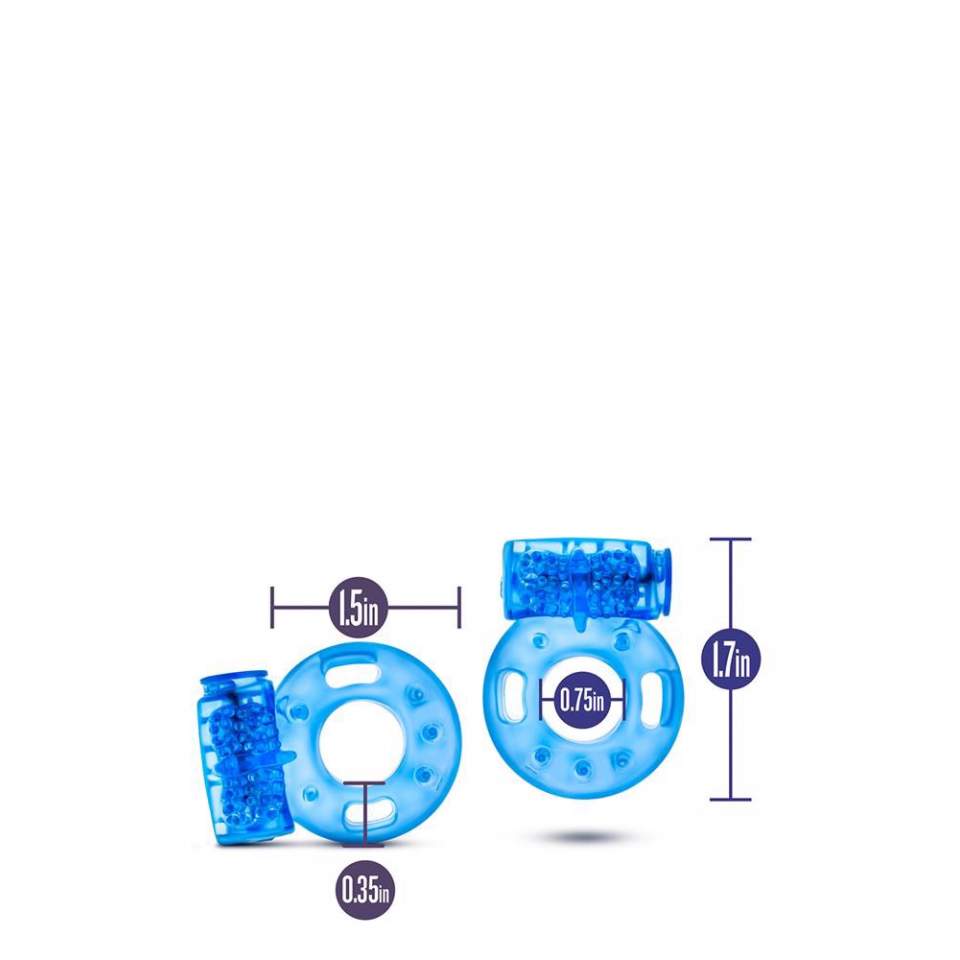 Nioebieski pierścienie wibrujące Stay Hard - zestaw 2 sztuki