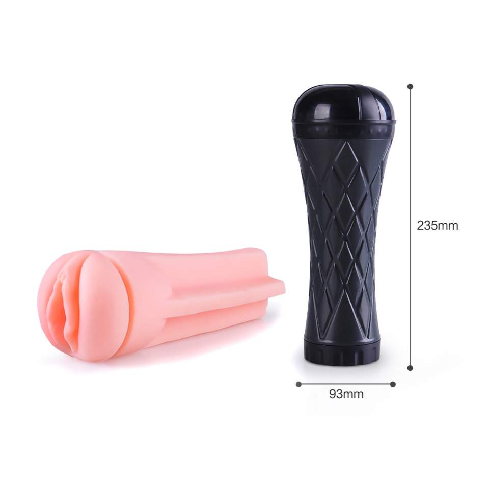 Masturbator latarka dla Panów z wibracjami: w kształcie waginy z licznymi wypustkami