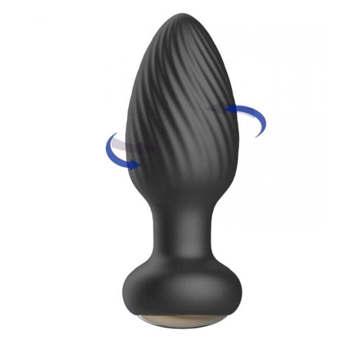 Obrotowy korek analny wykonany z silikonu: 7 trybów obrotowych + 7 trybów wibracji
