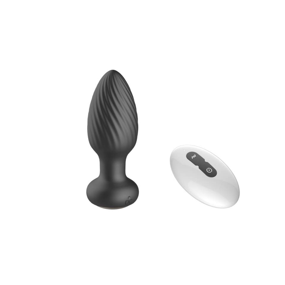 Obrotowy zdalnie sterowany korek analny, wykonany z silikonu: 7 trybów obrotowych + 7 trybów wibracji