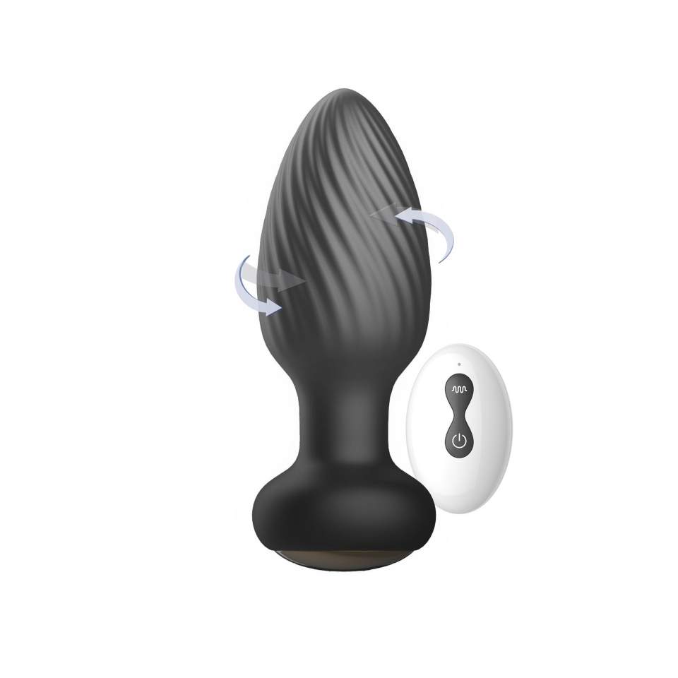 Obrotowy zdalnie sterowany korek analny, wykonany z silikonu: 7 trybów obrotowych + 7 trybów wibracji
