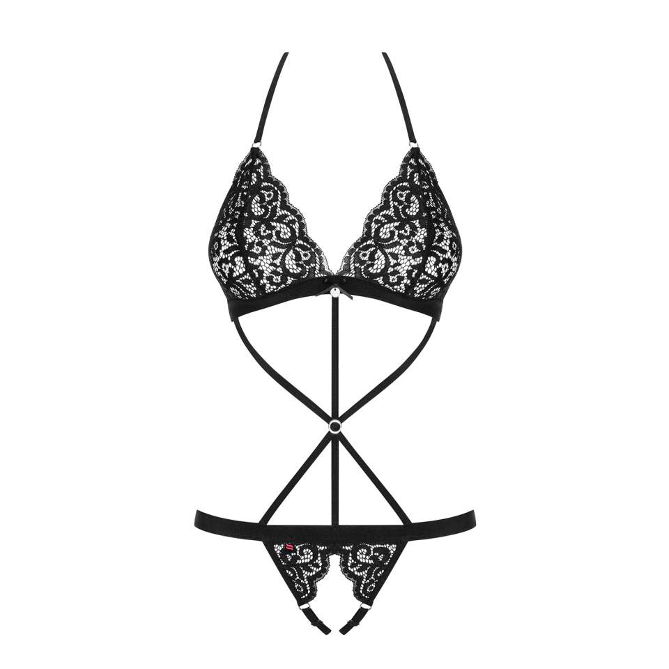 Czarne Body Obsessive 831-TED-1 oszałamiająco seksowne i bardzo skąpe