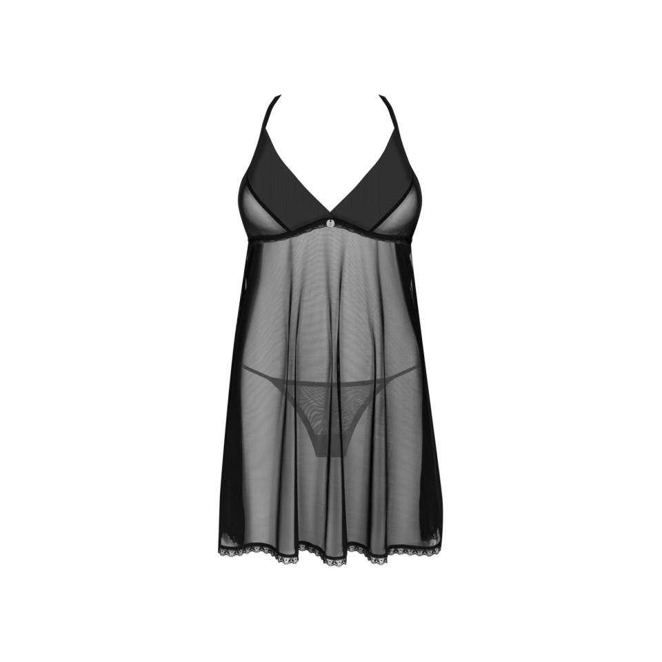 Elegancka i seksowna koszulka babydoll w kolorze czarnym Obsessive Latinesa