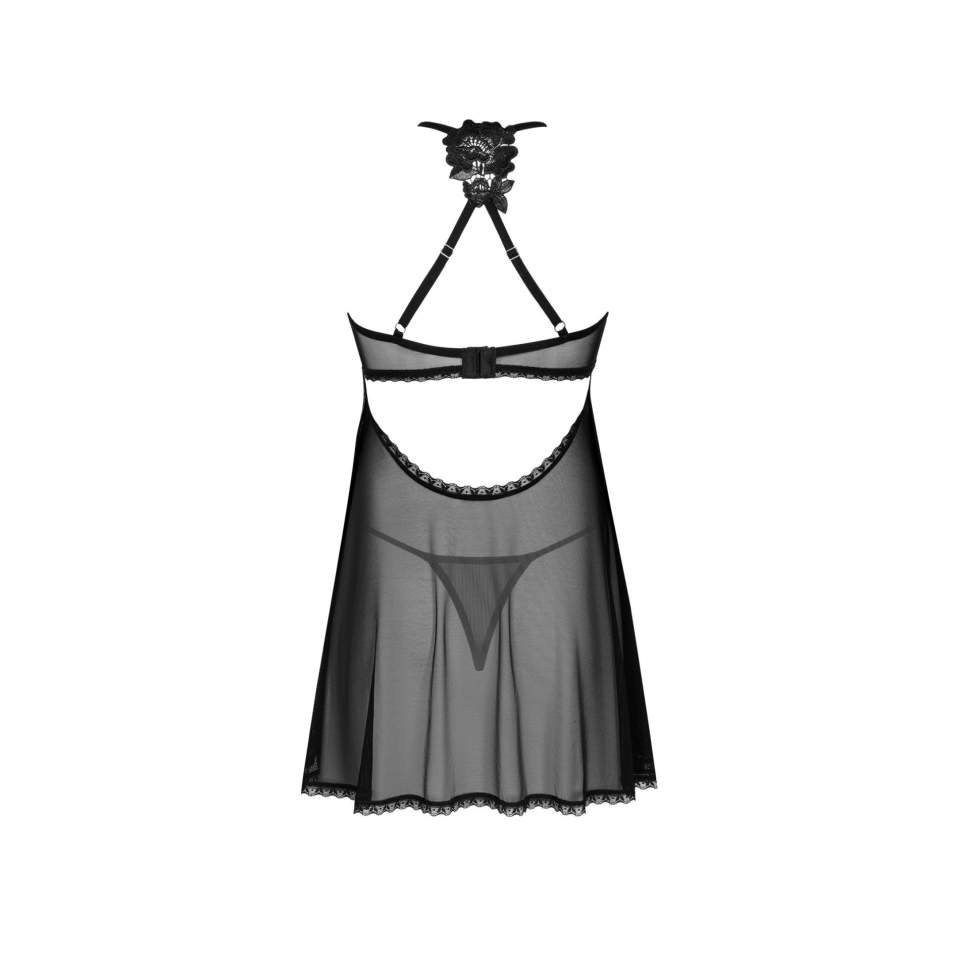 Elegancka i seksowna koszulka babydoll w kolorze czarnym Obsessive Latinesa