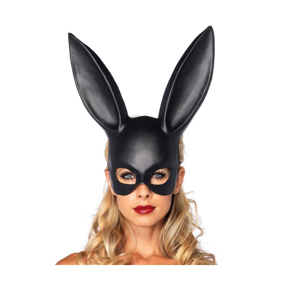 Czarna maska na twarz króliczka