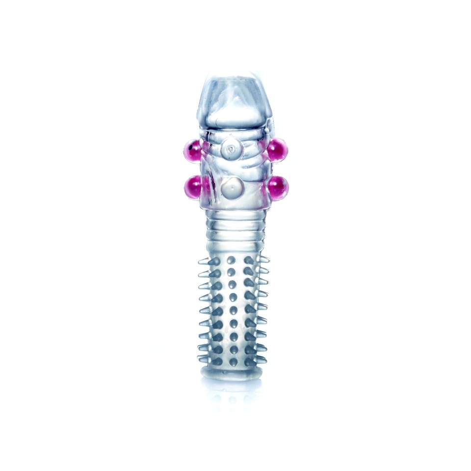 Elastyczna nakładka na penisa z licznymi wypustkami