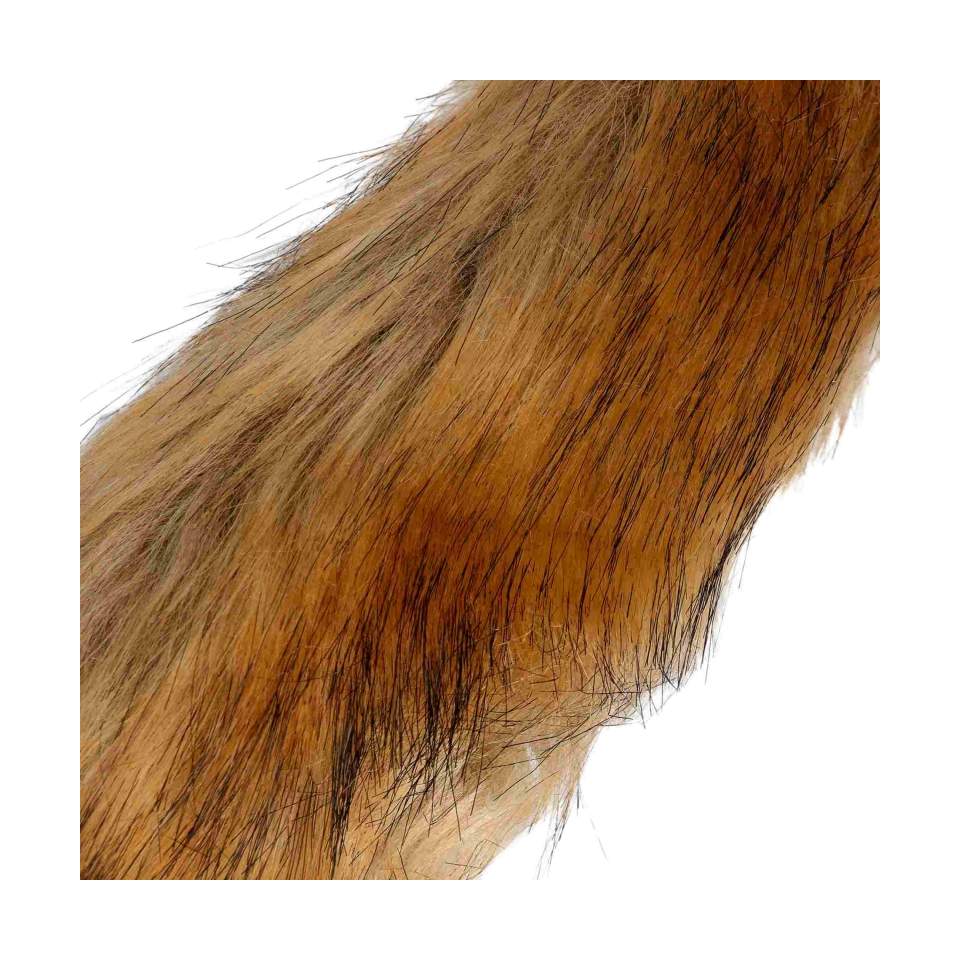 Lisi ogon w kolorze rudym z metalowym plugiem analnym