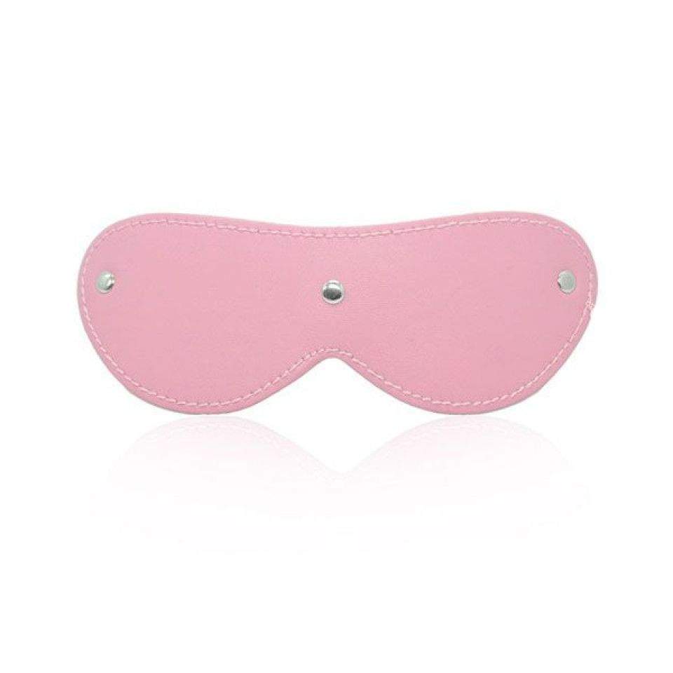 Różowa skórzana opaska na oczy