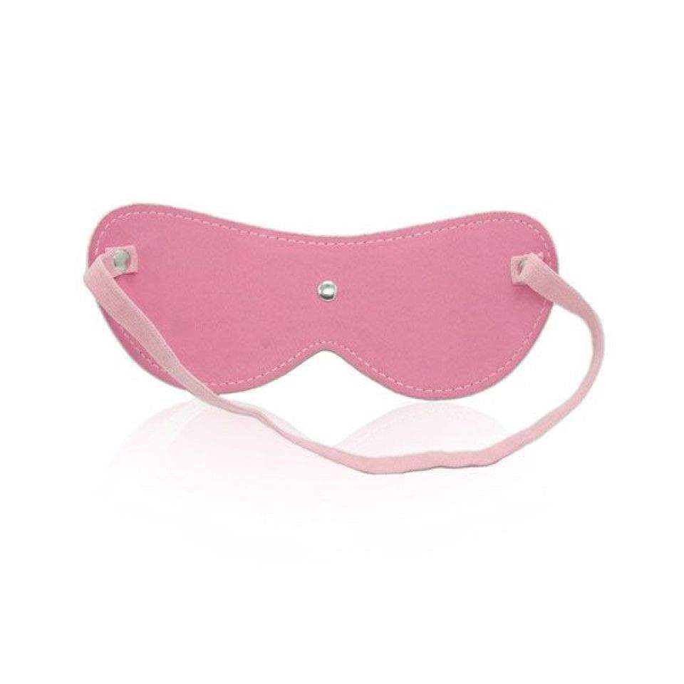 Różowa skórzana opaska na oczy