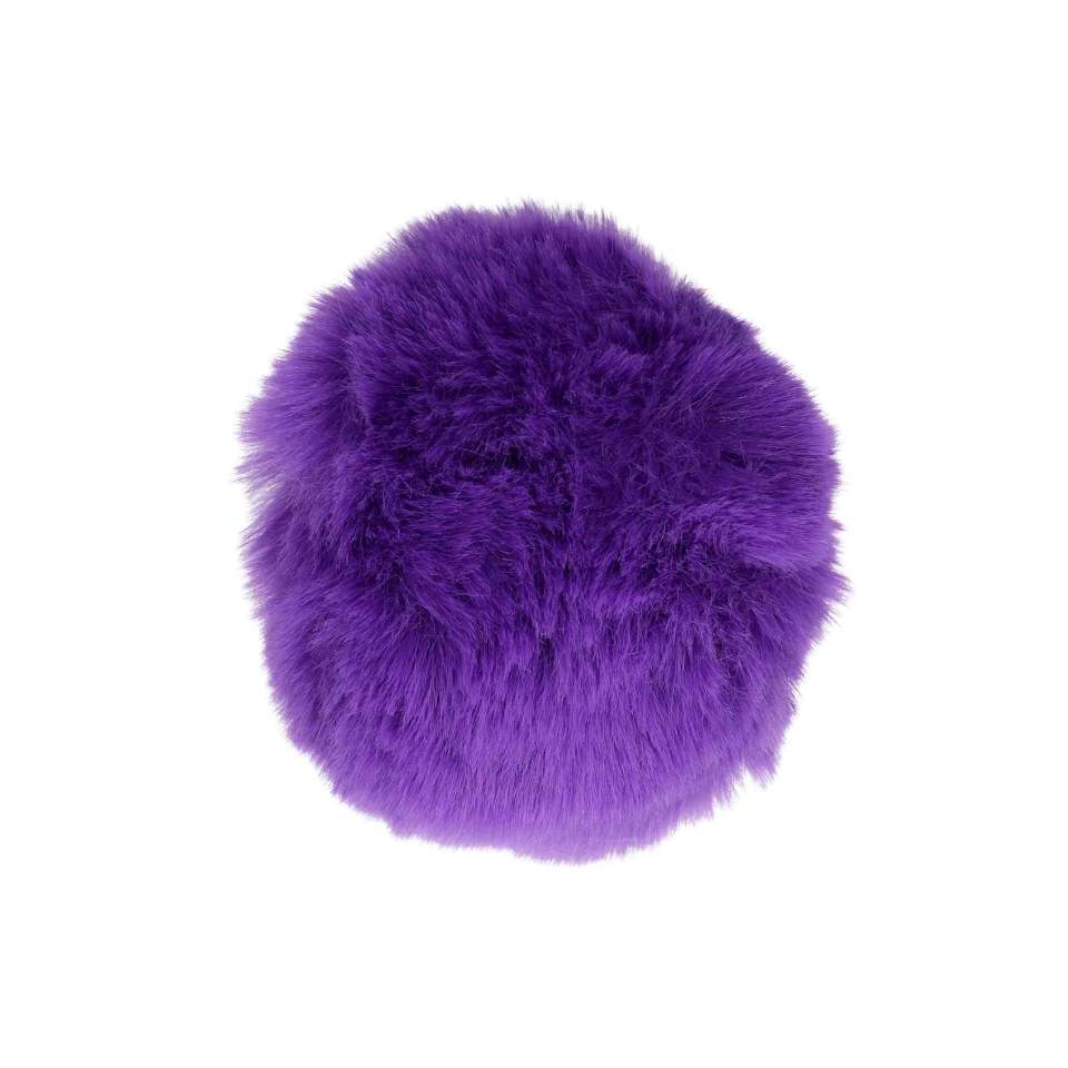 Srebrny korek analny z ogonkiem królika w kolorze fioletowym