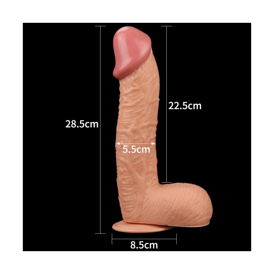 Realistycznego dildo w rozmiarze "king" z przyssawką- długość: 28cm, średnica: 5,6cm