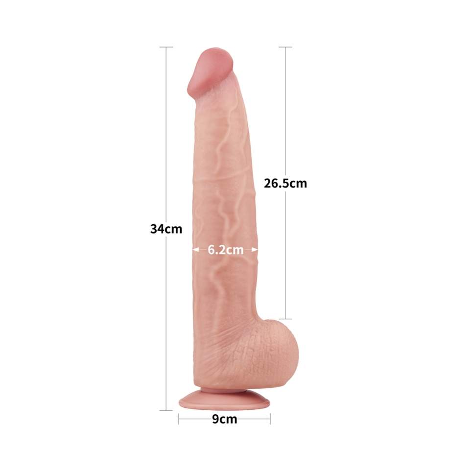 Realistycznego dildo w rozmiarze "king" z przyssawką- długość: 34cm, średnica: 6,2cm