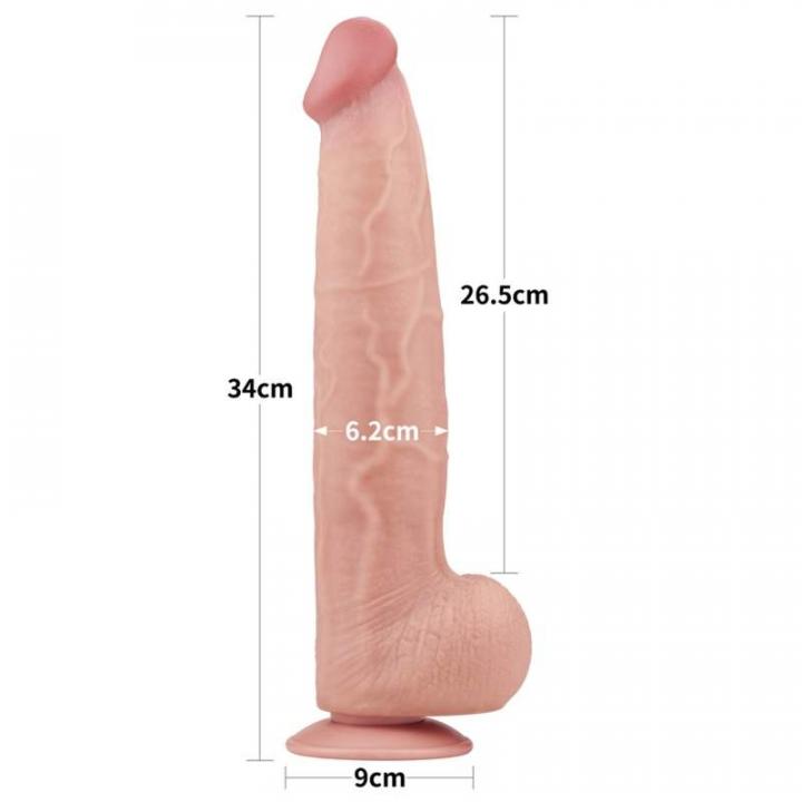 Realistycznego dildo w rozmiarze "king" z przyssawką- długość: 34cm, średnica: 6,2cm