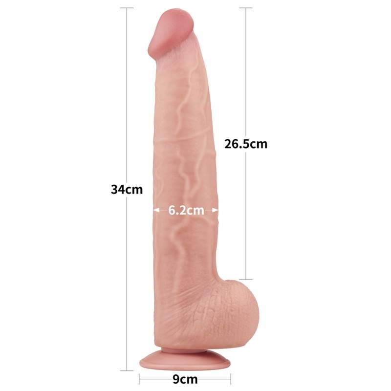 Realistycznego dildo w rozmiarze "king" z przyssawką- długość: 34cm, średnica: 6,2cm