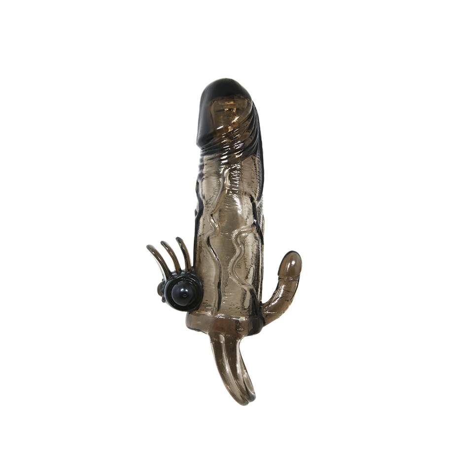 Nakładka na penisa zwiększajaca rozmiar z wbudowanym wibratorem