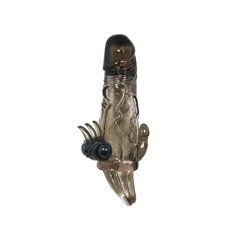 Nakładka na penisa zwiększajaca rozmiar z wbudowanym wibratorem