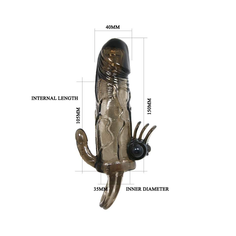 Nakładka na penisa zwiększajaca rozmiar z wbudowanym wibratorem