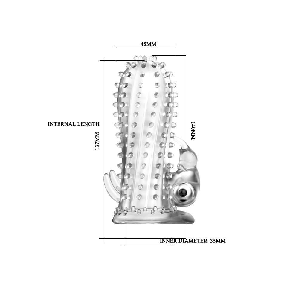 Wibrująca nakładka na penisa z wbudowanym wibratorem do stymulacji łechtaczki