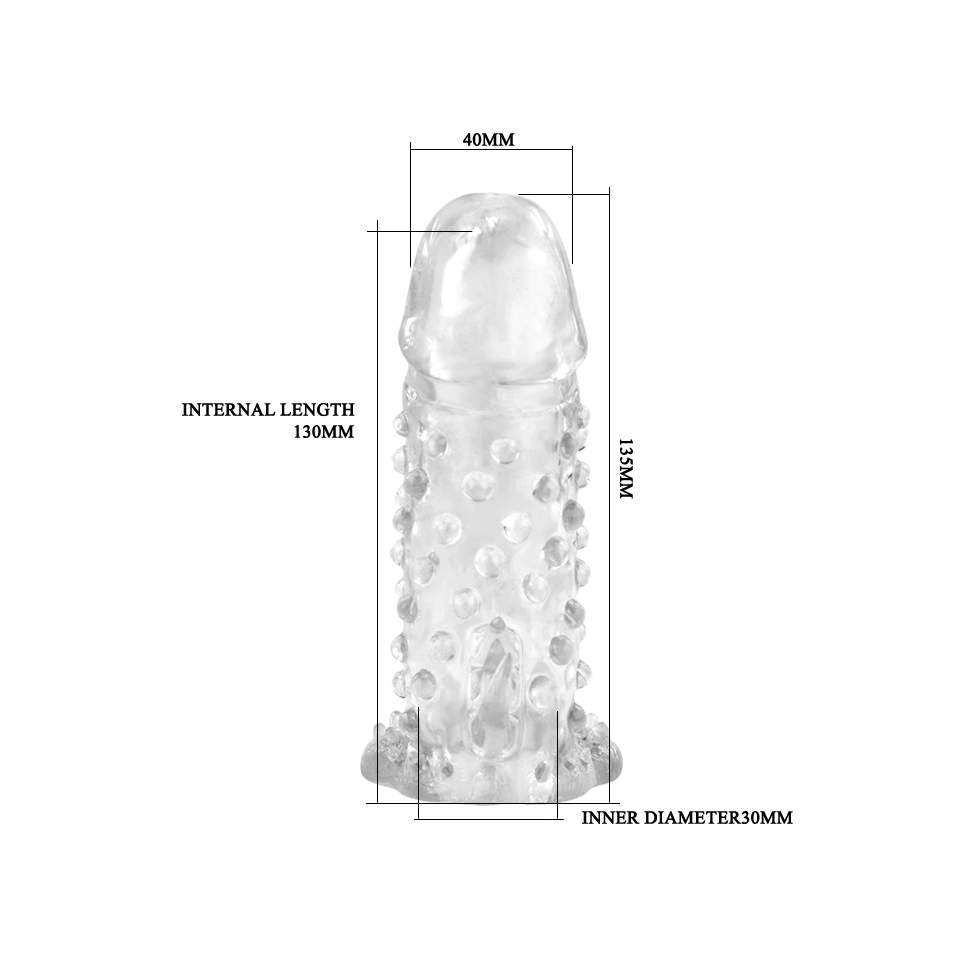Nakładka z wypustkami na penisa z wbudowanym kontaktowym modułem wibrującym na końcówce