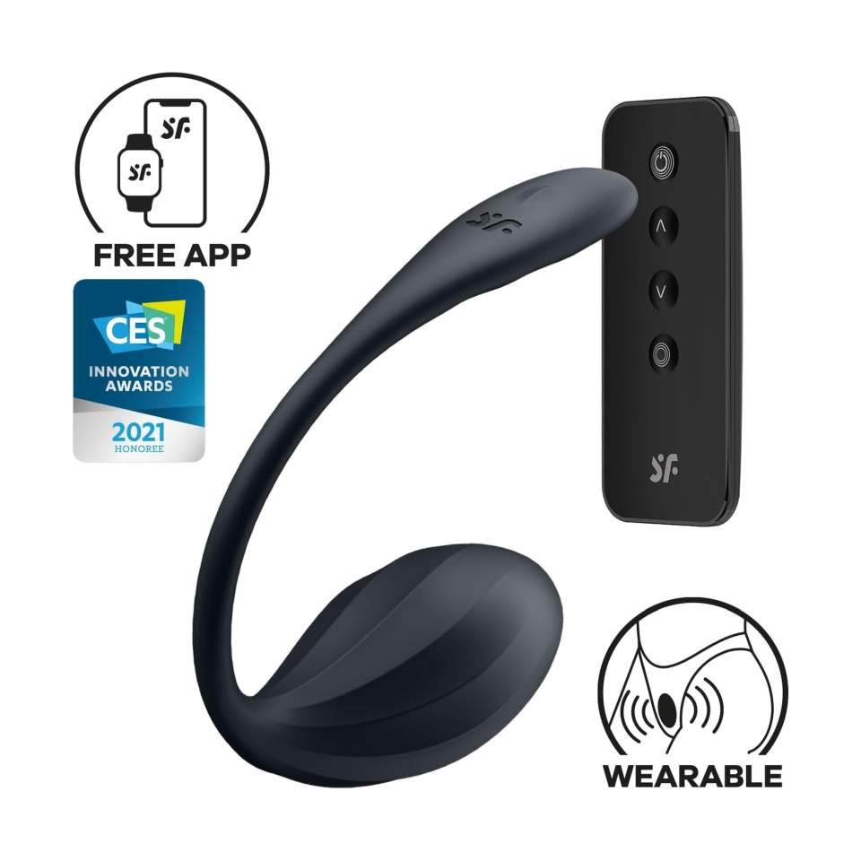 Satisfyer Ribbed Petal jajeczko wibrujące do stymulacji puntku G sterowane aplikacją + pilot