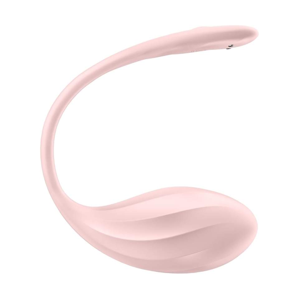 Satisfyer Ribbed Petal jajeczko wibrujące do stymulacji puntku G sterowane aplikacją + pilot (kolor rózowy)