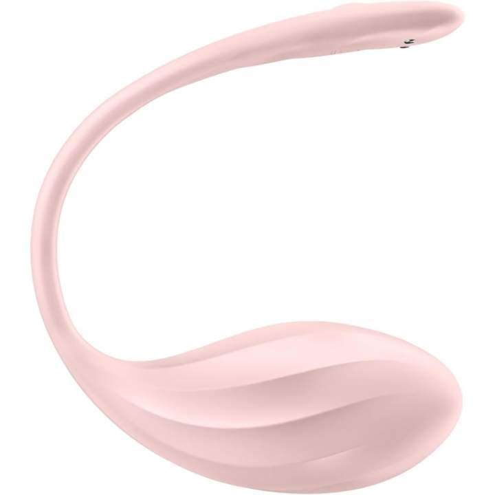 Satisfyer Ribbed Petal jajeczko wibrujące do stymulacji puntku G sterowane aplikacją + pilot (kolor rózowy)