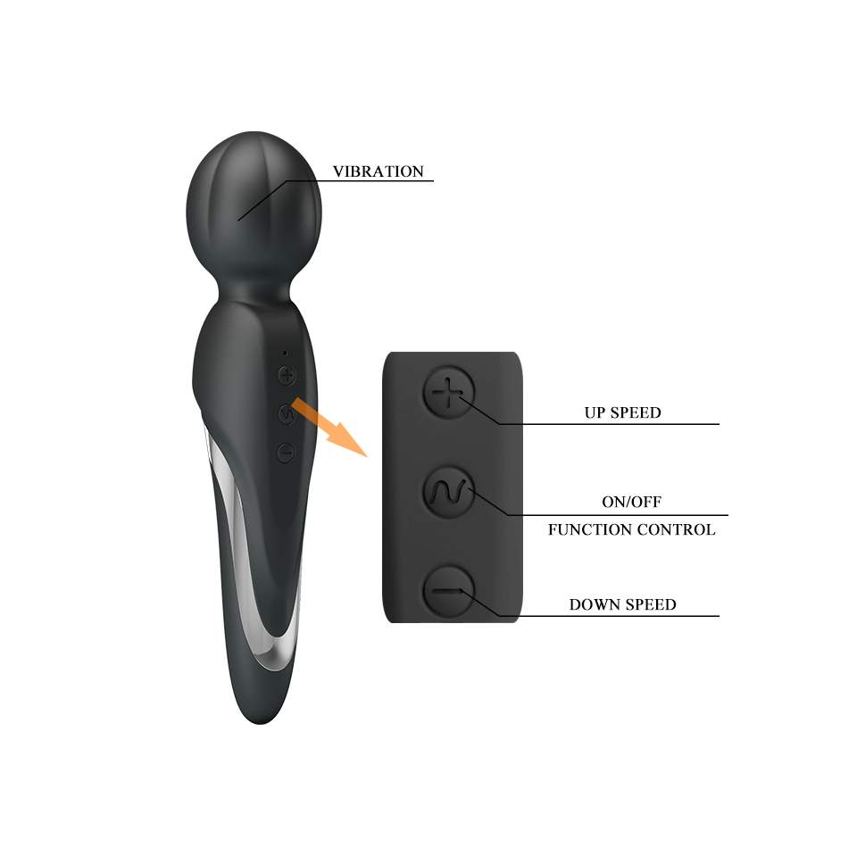 Czarny silikonowy masażer łechtaczki – 7 funkcji wibracji