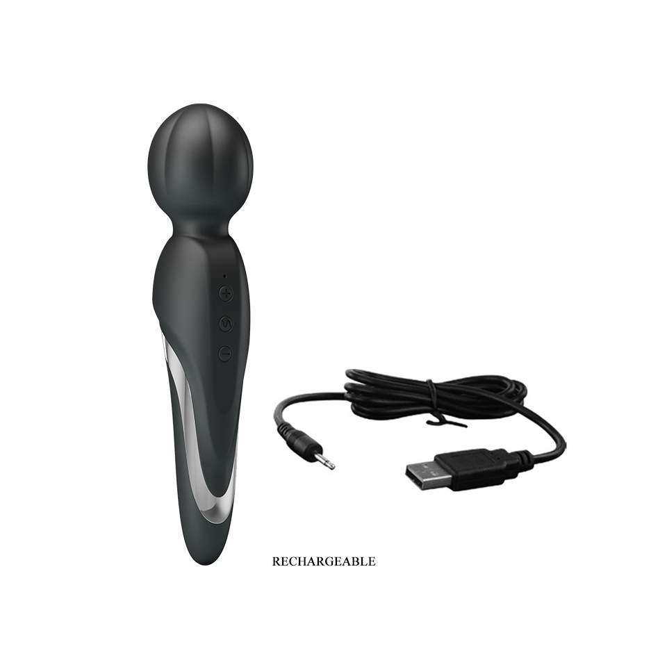 Czarny silikonowy masażer łechtaczki – 7 funkcji wibracji