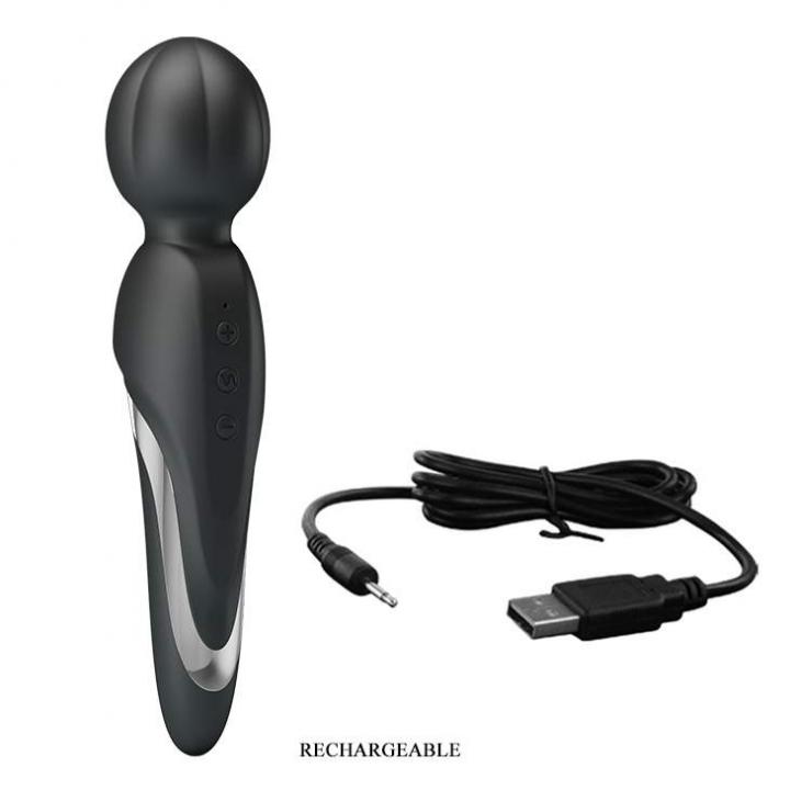 Czarny silikonowy masażer łechtaczki – 7 funkcji wibracji