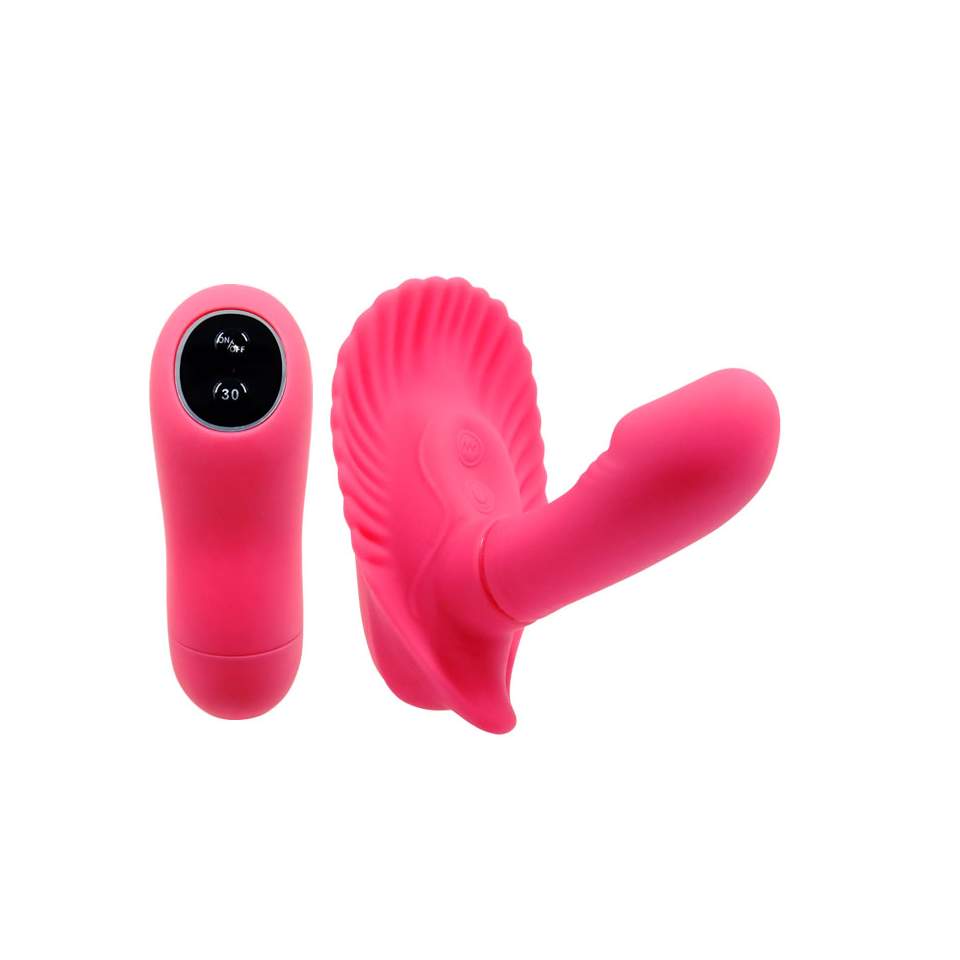 Różowy wibrator dla par w formie muszelki sterowany przez pilota – 30 trybów