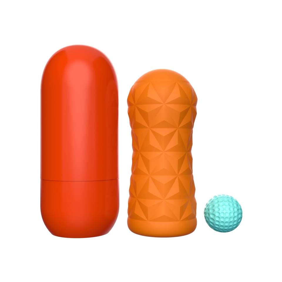 Przeźroczysty masturbator wielokrotnego użytku wyposażony jest w wirującą spiralę i stymulującą kulkę wewnątrz