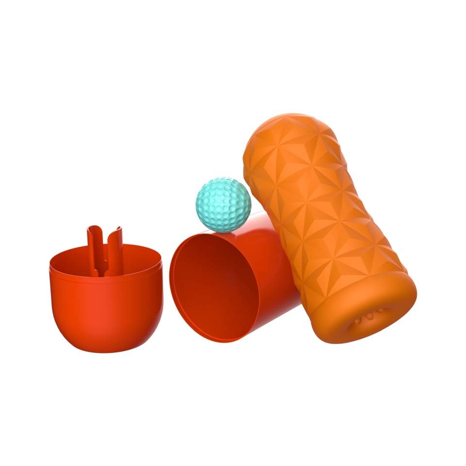 Przeźroczysty masturbator wielokrotnego użytku wyposażony jest w wirującą spiralę i stymulującą kulkę wewnątrz