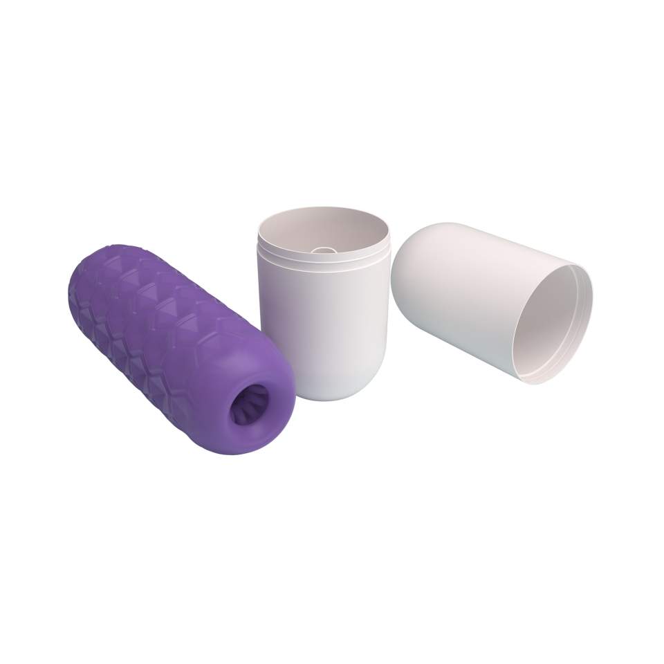 Innowacyjny masturbator dla mężczyzn z dwoma stymulującymi kulkami wewnątrz